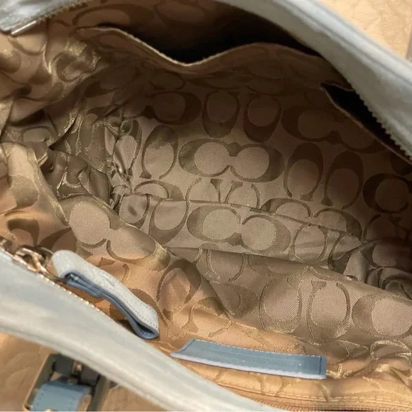 Coach Legacy Gallery Suede Tote Bag Blue | Silver Hardware | F1050-8E93 - Picture 7 of 9